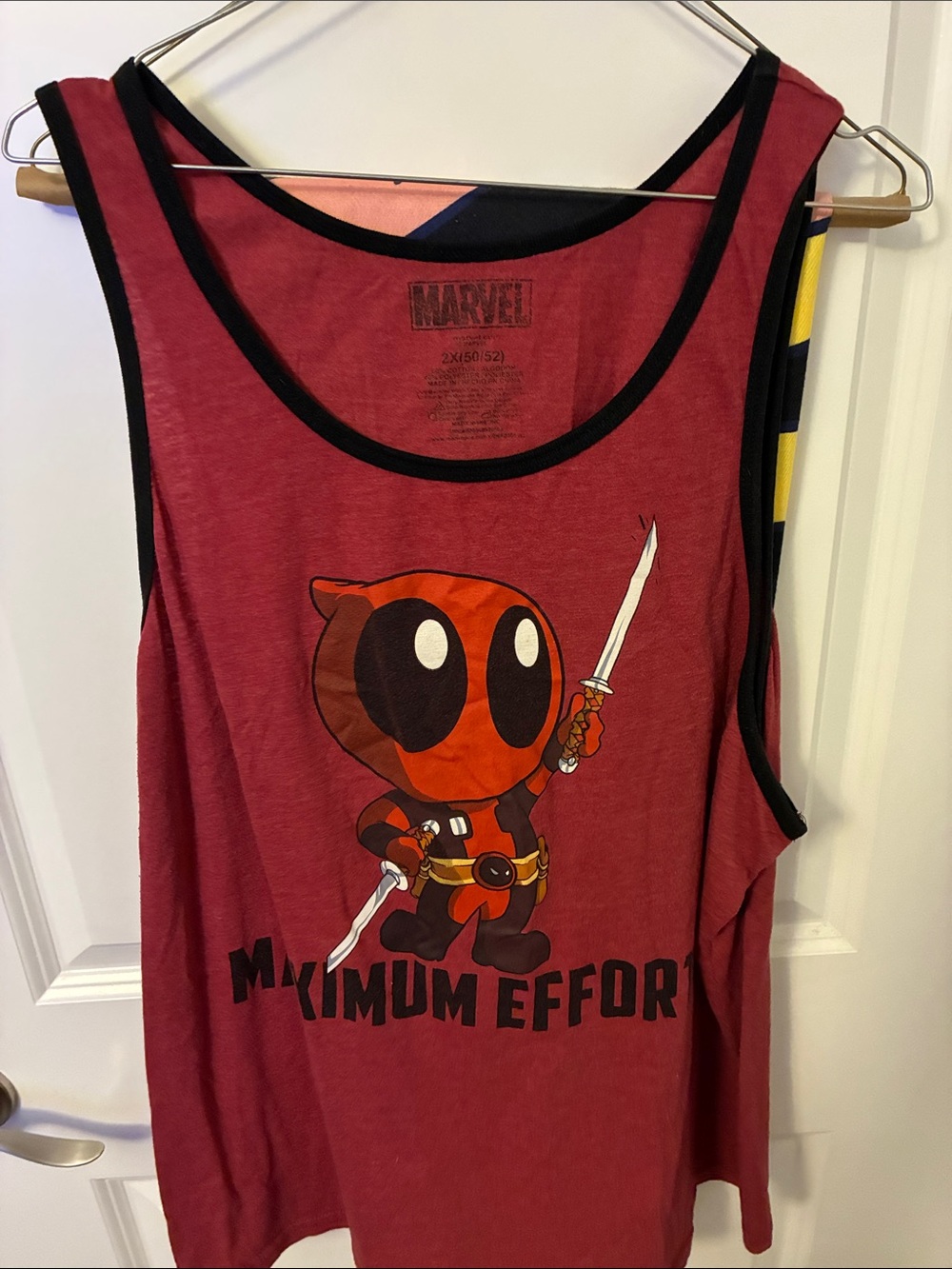 Marvel Red Deadpool Chibi Tank Top with Black Trim